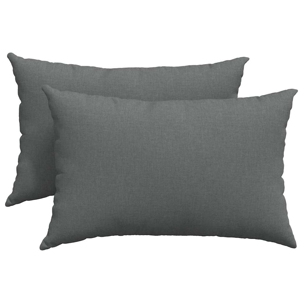 Poduszki na sofę 2 pcs tkanina Ciemnoszary 60 x 40 cm