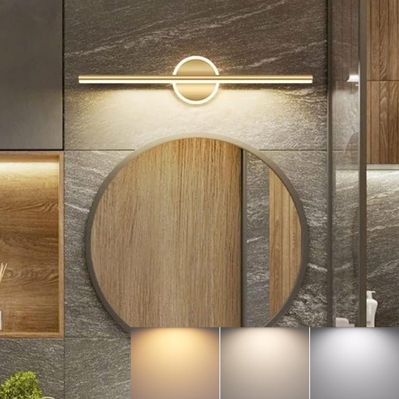 Nowoczesna Lampa Ścienna 40 cm - Lustrzana Lampa LED 10W, 3 temperatury barwowe - Oświetlenie łazienkowe nad lustro - Podświetlane lustro do makijażu
