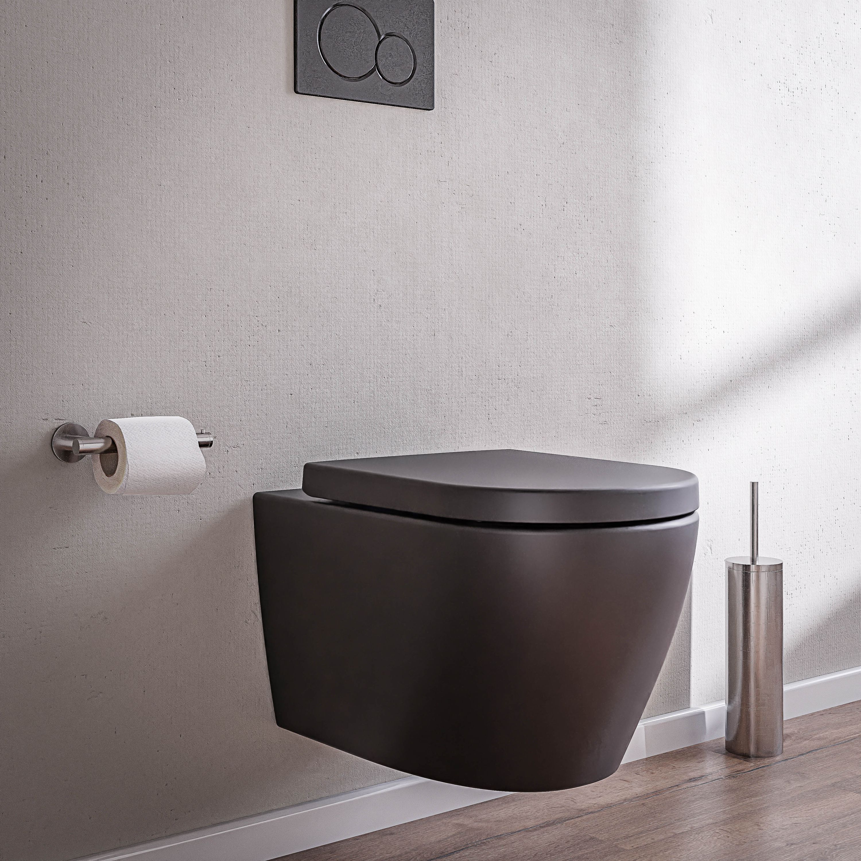 Bernstein Miska WC wisząca B-8030R - deska sedesowa Soft Close - czarny mat