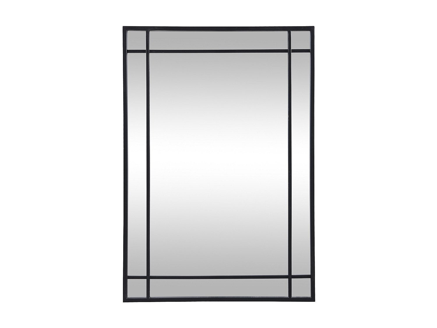 Lustro w industrialnym stylu z metalu – 60&nbsp;×&nbsp;86,5&nbsp;cm (szer. × wys.) – kolor czarny – HISAE