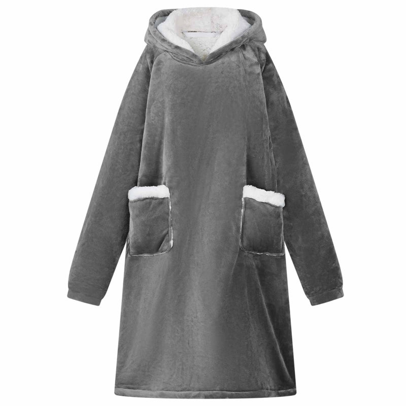 Bluza-koc Ciemnoszary L Fleece i Flanela vidaXL