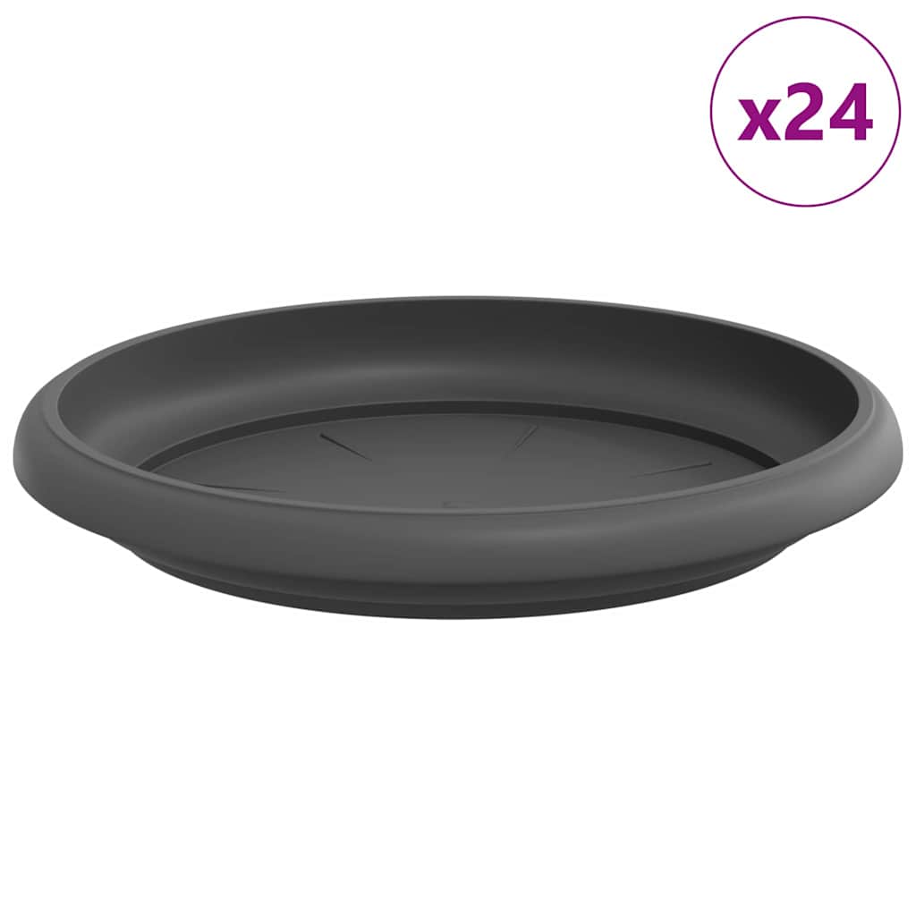 Okrągły Talerzyk Kwiatowy 24 pcs Czarny Ø 15,5 x 2 cm