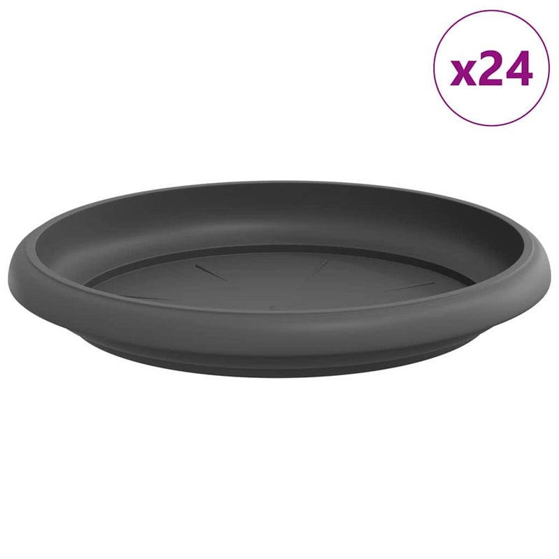 Okrągły Talerzyk Kwiatowy 24 pcs Czarny Ø 15,5 x 2 cm