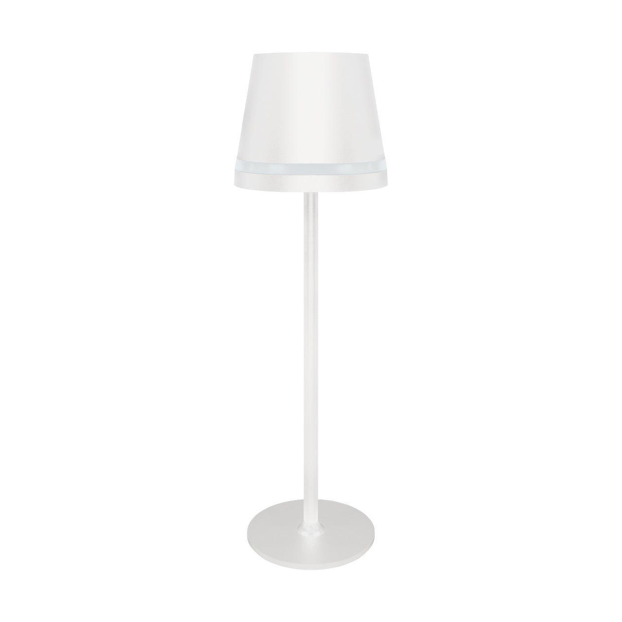 Lampa stołowa nowoczesna biała smukła klosz z obwódką USB-C przenośna dotykowa LED 3W INES Struhm
