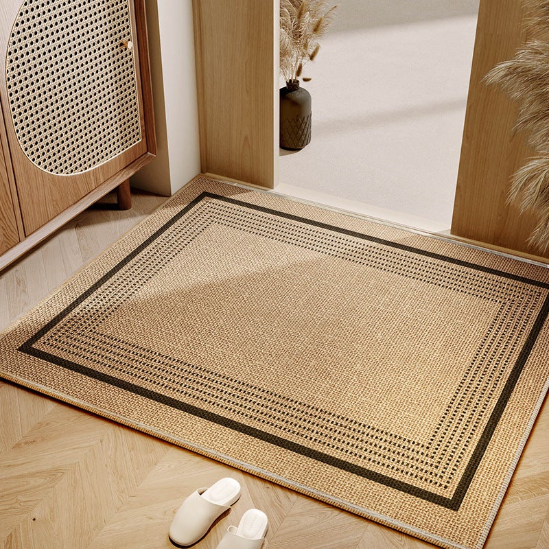 Minimalistyczny dywanik z lnu – Chłonny, szybkoschnący, antypoślizgowy – Dywanik do przedpokoju – (60 x 90 cm) – Dywanik z lnu