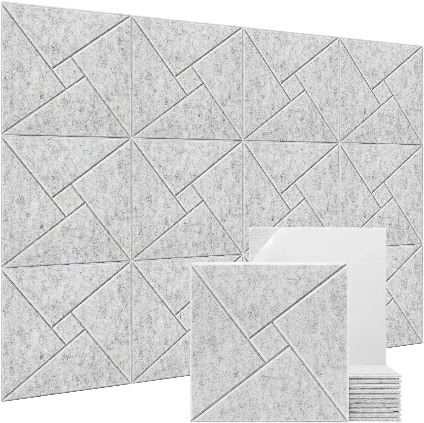 Zestaw 12 samoprzylepnych paneli akustycznych, paneli dźwiękochłonnych do ścian, panel z wysokiej gęstości poliesteru, 30 x 30 x 0,9 cm