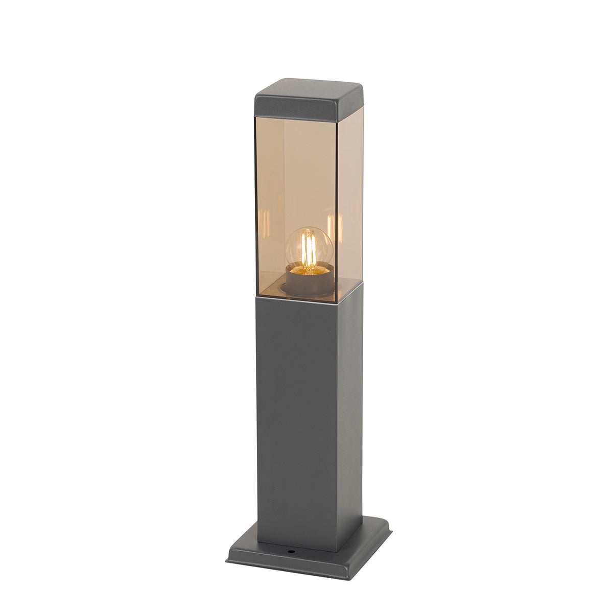 Qazqa nowoczesny lampa słupkowa do ogród - Malios - brąz, max. 60w, kompatybilny z żarówką LED, e27, 45cm, IP44