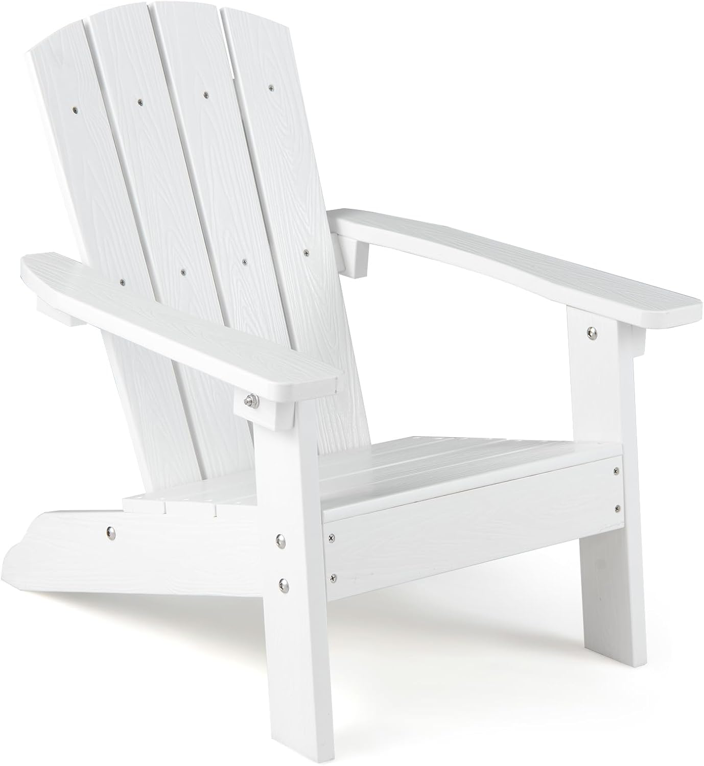 Krzesło dziecięce Adirondack HIPS, fotel ogrodowy z podłokietnikami i ergonomicznym siedziskiem 105°, nośność 75 kg dla dzieci w wieku 3-8 lat (biały)