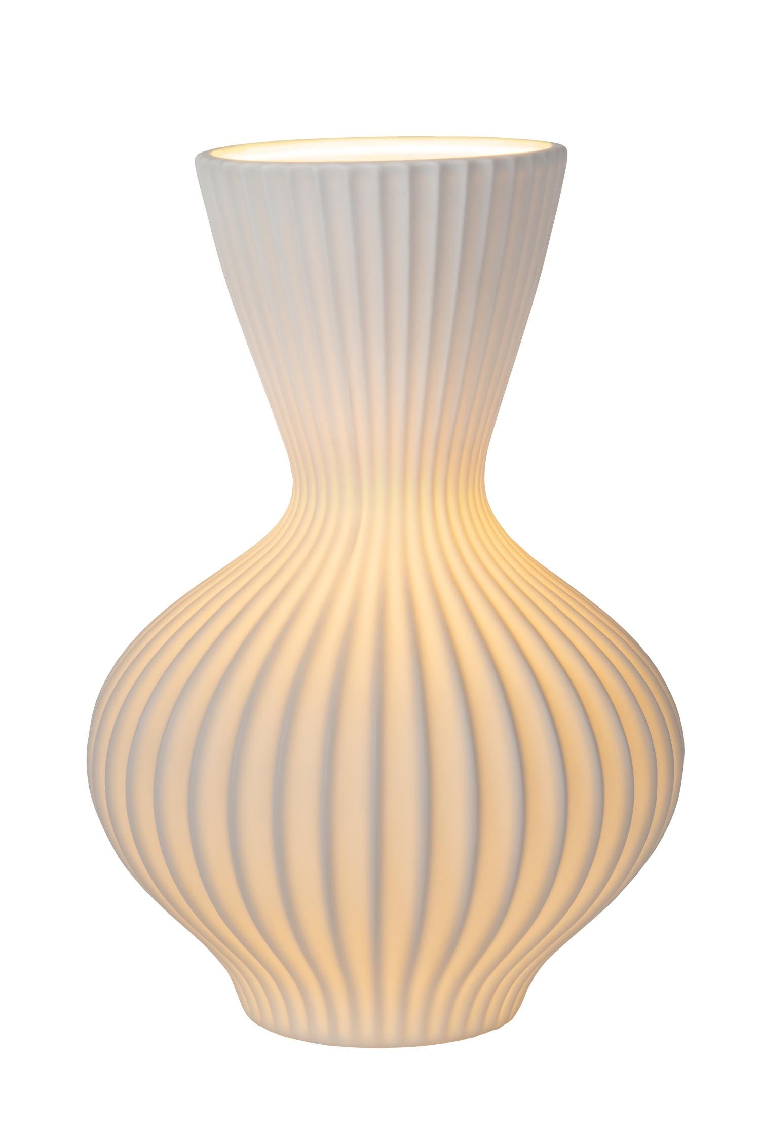 Lampa stołowa porcelanowa Momoro biała 1xE14x25W Lucide