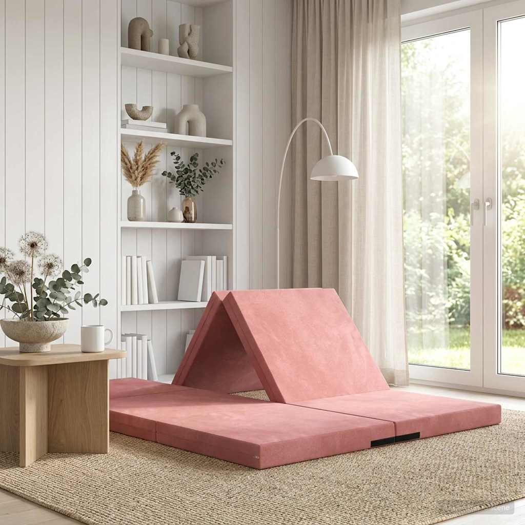 Składana Sofa Łóżko 140 x 67 x 45 cm różowy vidaXL