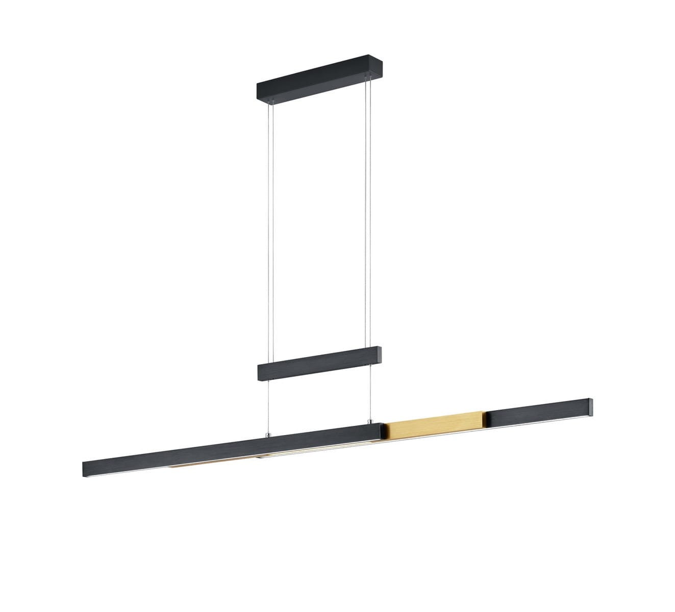 Suspension LED Trajan noire 150 cm Trio 5300 lm CCT