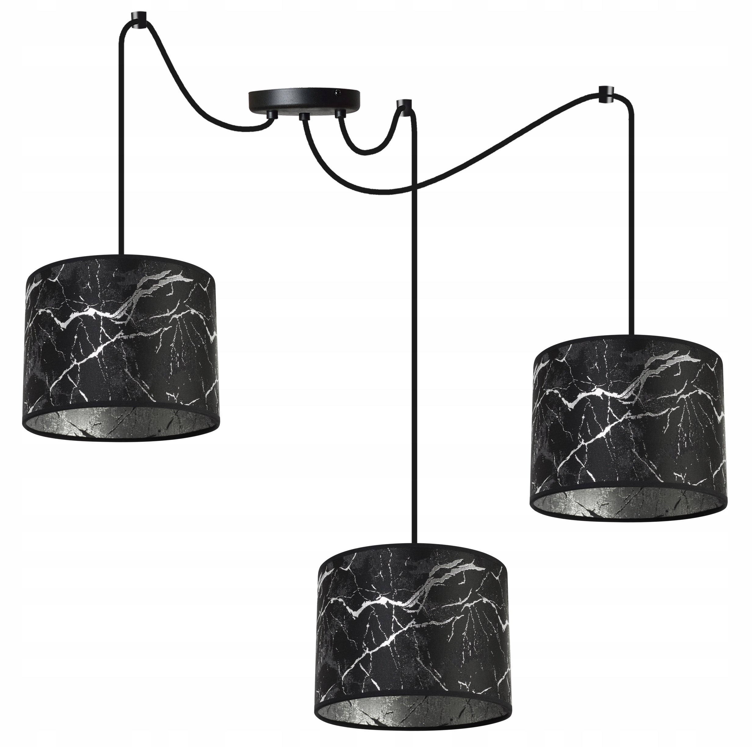 Lampa sufitowa wisząca Light Home LH Pająk Werona 3x E27 60W czarny/srebrny