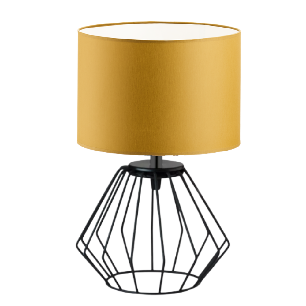 Lampka nocna na biurko lampa biurkowa druciana LED z abażurem walec LANA