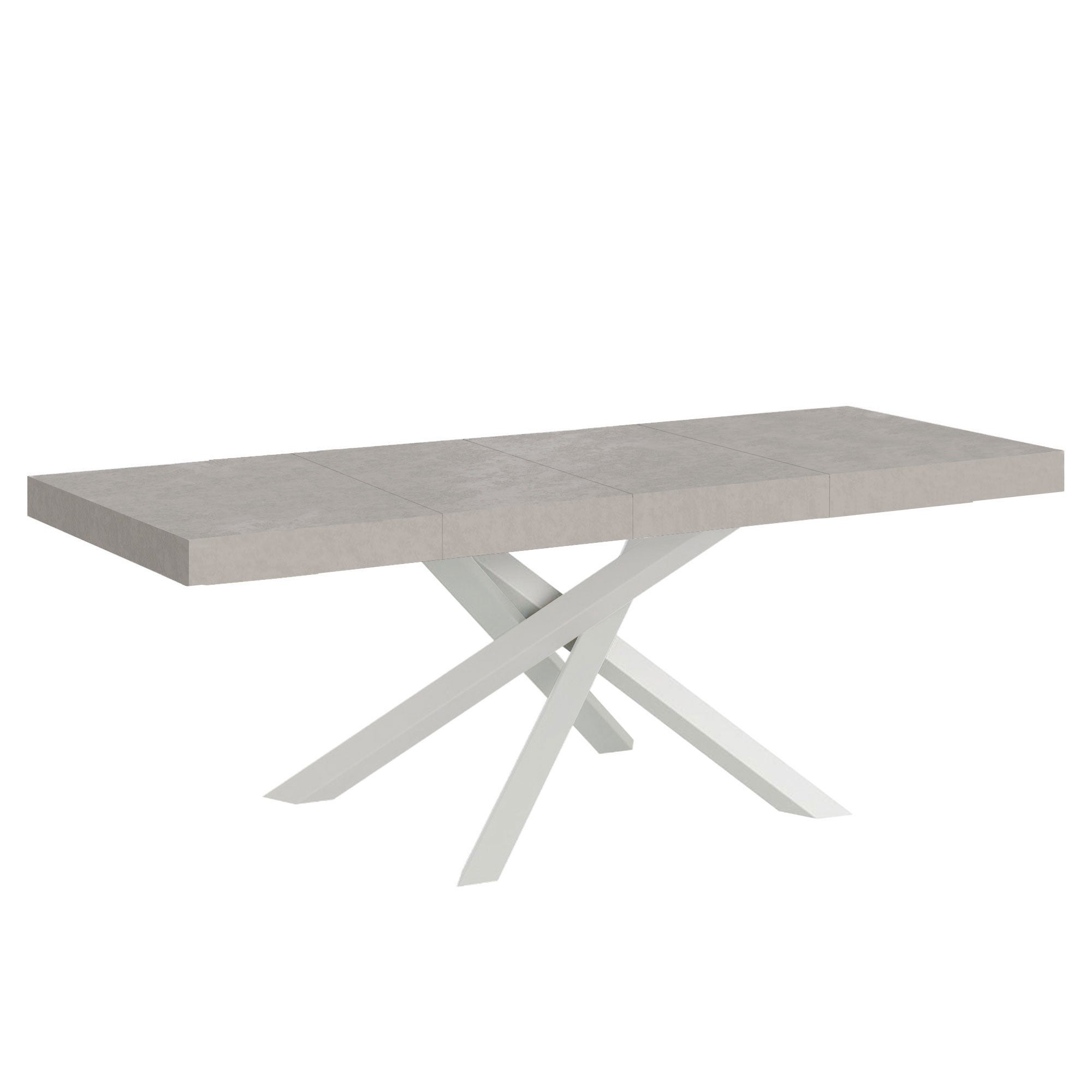 Stół rozkładany 160/420x90 cm Volantis Premium kaszmir białe nogi