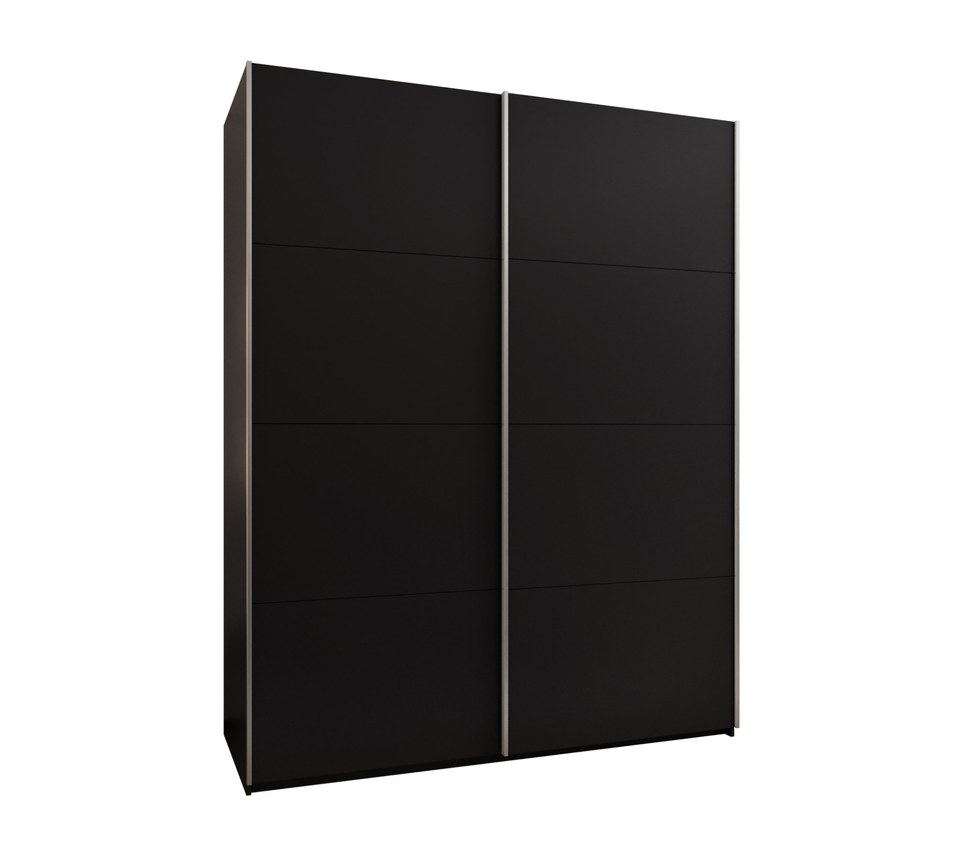Szafa przesuwna wysoka Lux 1 190 x 64 x 245,5 cm czarny + czarny + u. srebrny - Abiks Meble
