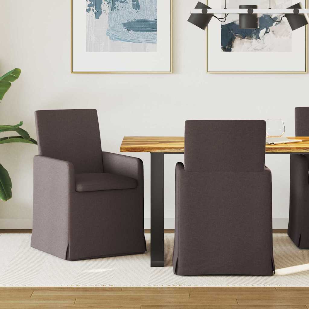Krzesła jadalne 2 pcs ciemnobrązowy 57 x 67 x 95 cm tkanina vidaXL