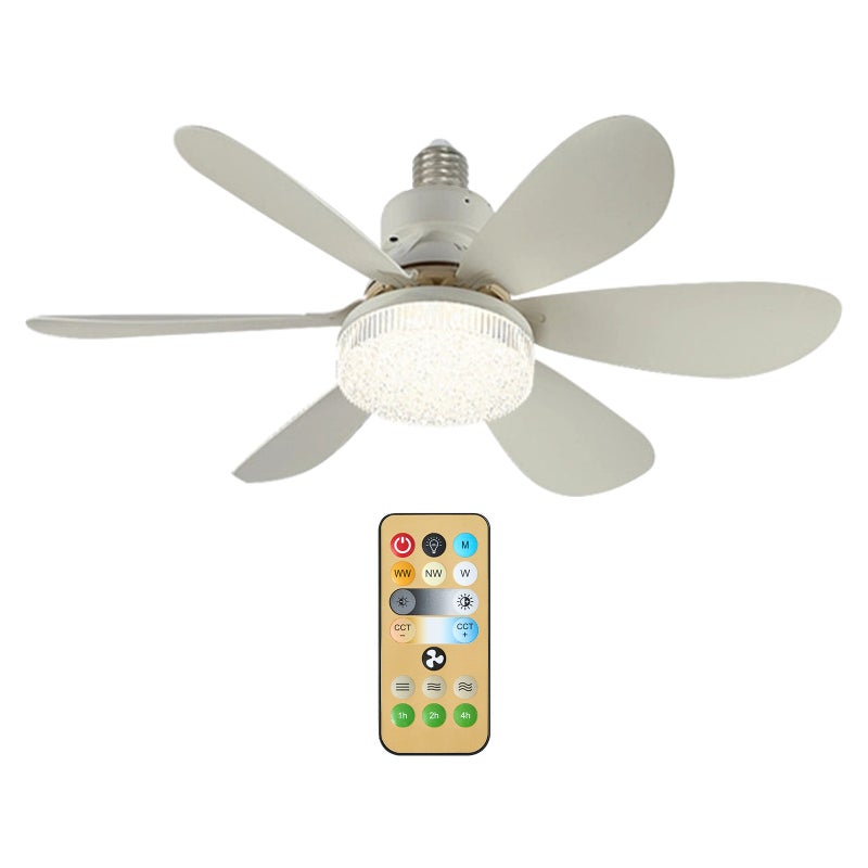 Lampa LED z wentylatorem, pilot zdalnego sterowania, możliwość ściemniania w wielu kolorach, do domu, pokoju dziecięcego i sypialni
