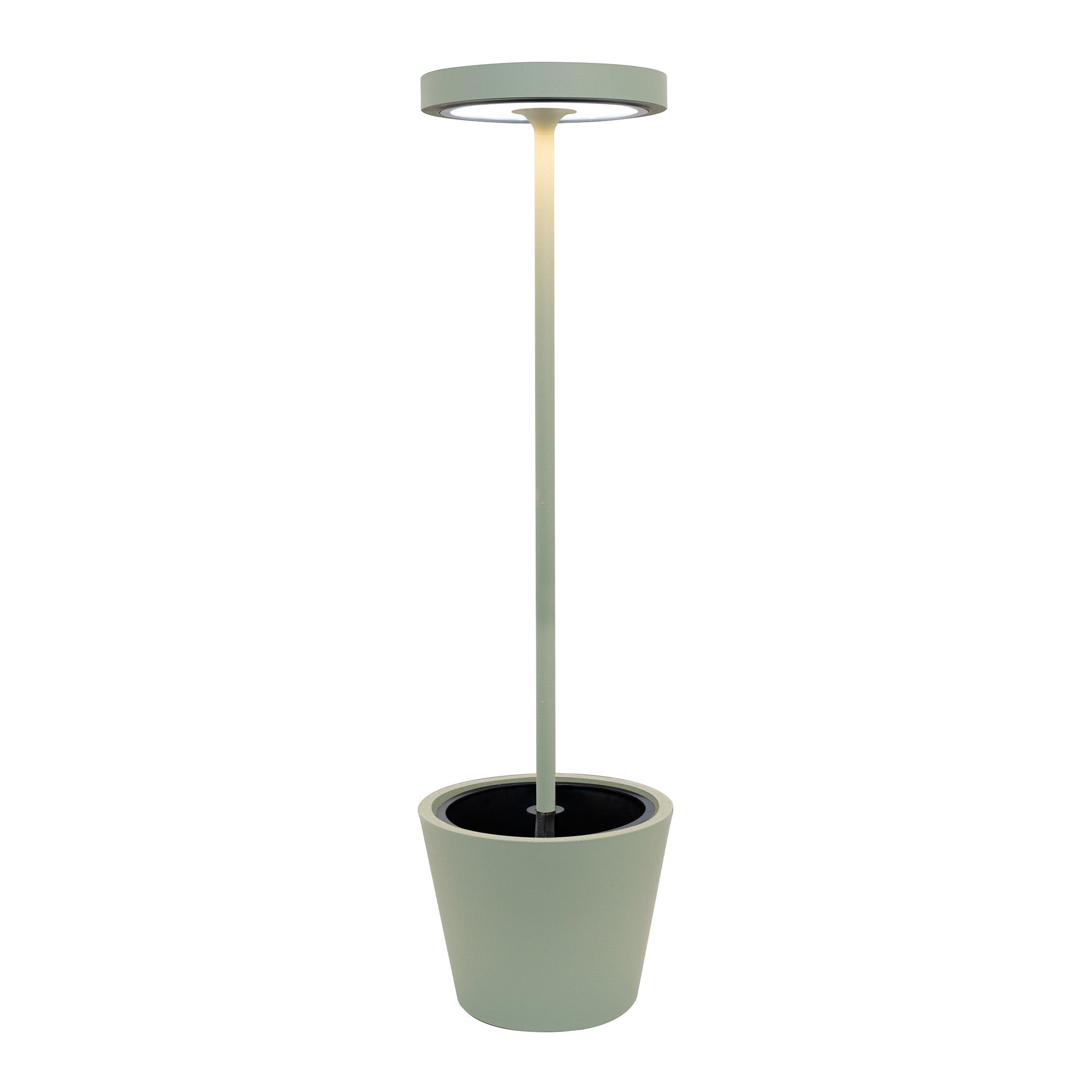 Poldina Reverso Solar L Sage lampa podłogowa LED 11,7 W, solarna i ładowalna, do wnętrz i na zewnątrz, wys 156 cm