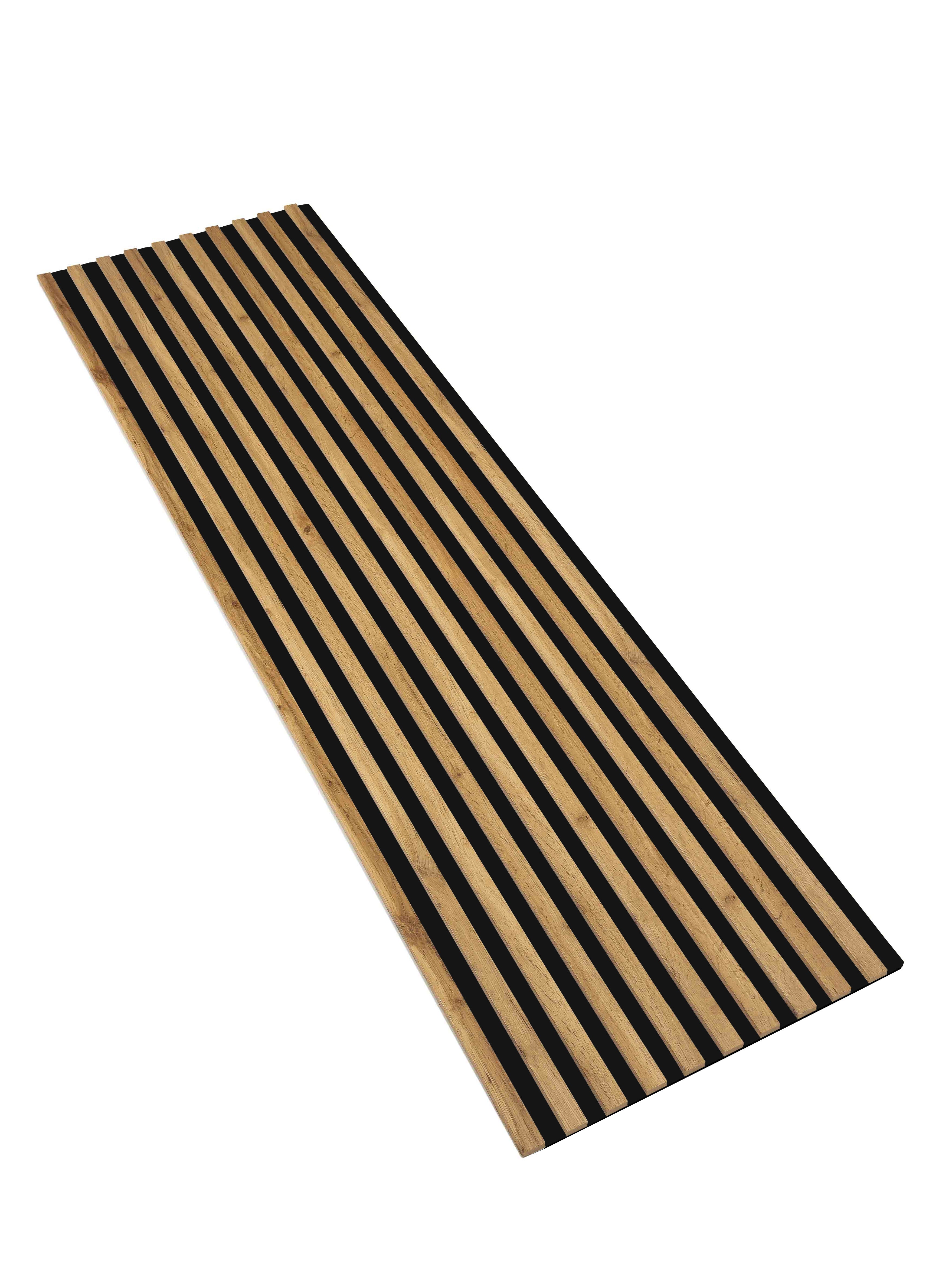 Lamele na Czarnej Płycie Ścienne SunWood 275x58cm Panel Dekoracyjny Dąb Wotan 1 szt.