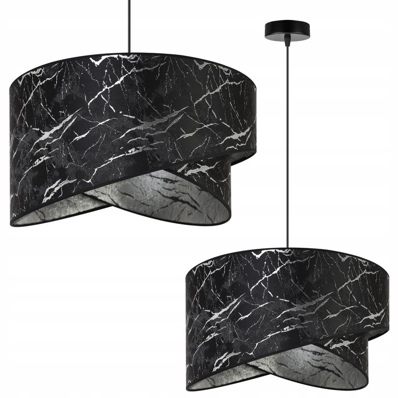 Lampa sufitowa wisząca Light Home LH Werona 1x E27 60W marmur czarny/srebrny