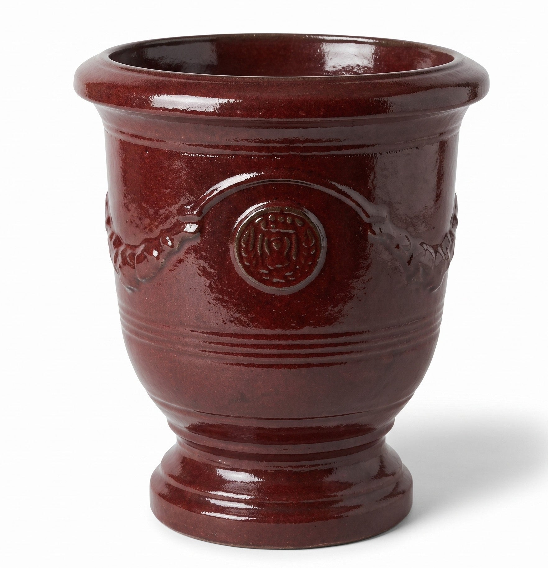 Donica ceramiczna Provencelia RICHELIEU Ceglasty, sred.46 x H56 cm, mrozoodporna, rękodzieło, szkliwiona