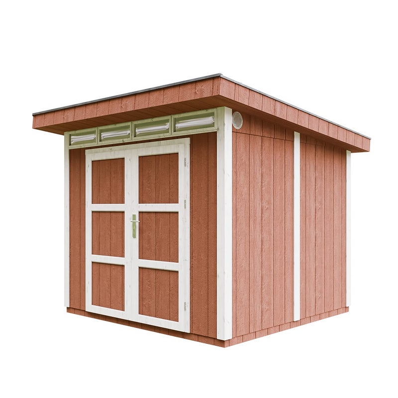 JAKOŚĆ PREMIUM Szopa ogrodowa 5,9 m² - dł. 279 x szer. 293 cm - TIMBELA M903A - REDWOOD RED