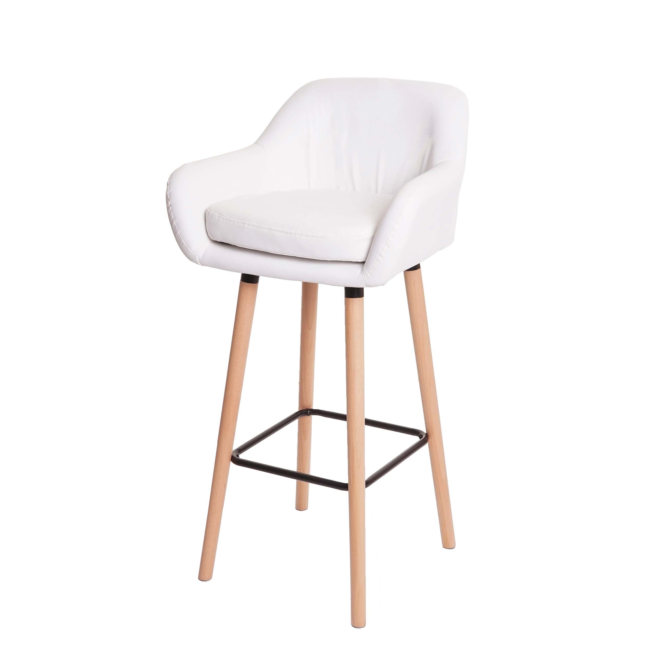 Zestaw 2 stołków barowych Malmö T381, stołek barowy ~ imitacja skóry, biały