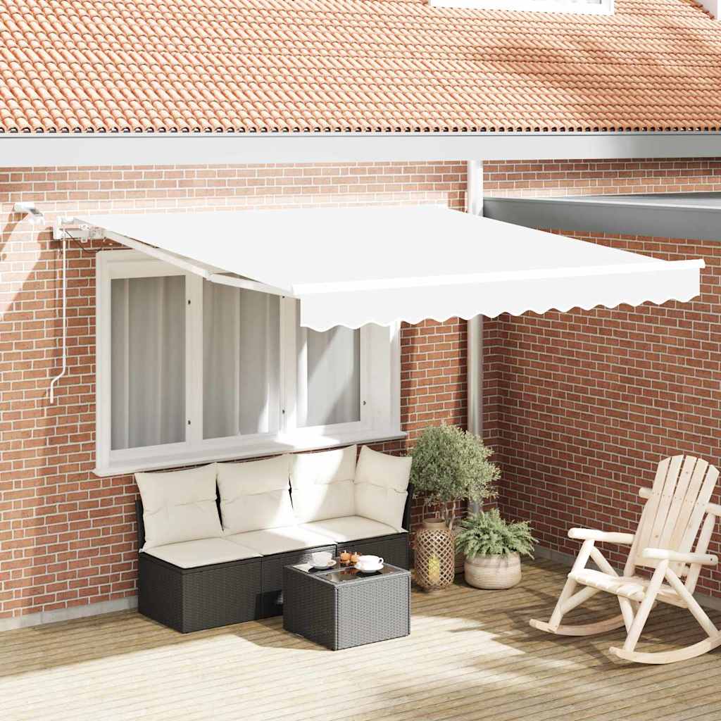 Markiza zwijana Biały 300 x 250 cm Poliester i Metal vidaXL