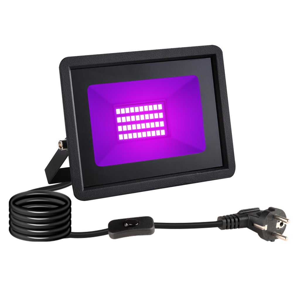 Projektor LED z czarnym światłem 30W - 395nm UV, Wodoodporny IP66, Idealny do dyskotek, barów, na Halloween i wydarzenia sceniczne