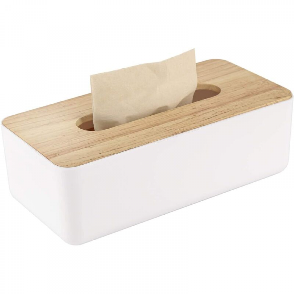 Standardowe prostokątne pudełko na chusteczki Drewniane/tkaniny Praktyczny dozownik chusteczek 26 x 13 x 9 cm
