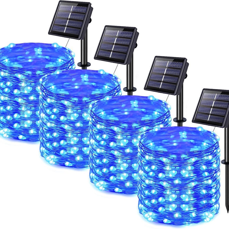 szt LED solarna girlanda świetlna super jasne solarne oświetlenie Halloween na zewnątrz Ogród Taras Boże Narodzenie trybów oświetlenia Niebieski