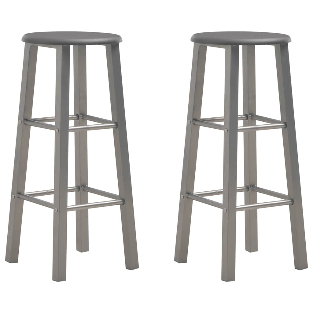 2x Hoker Metalowy Antracytowy do Kuchni i Wyspy z Siedziskiem MDF