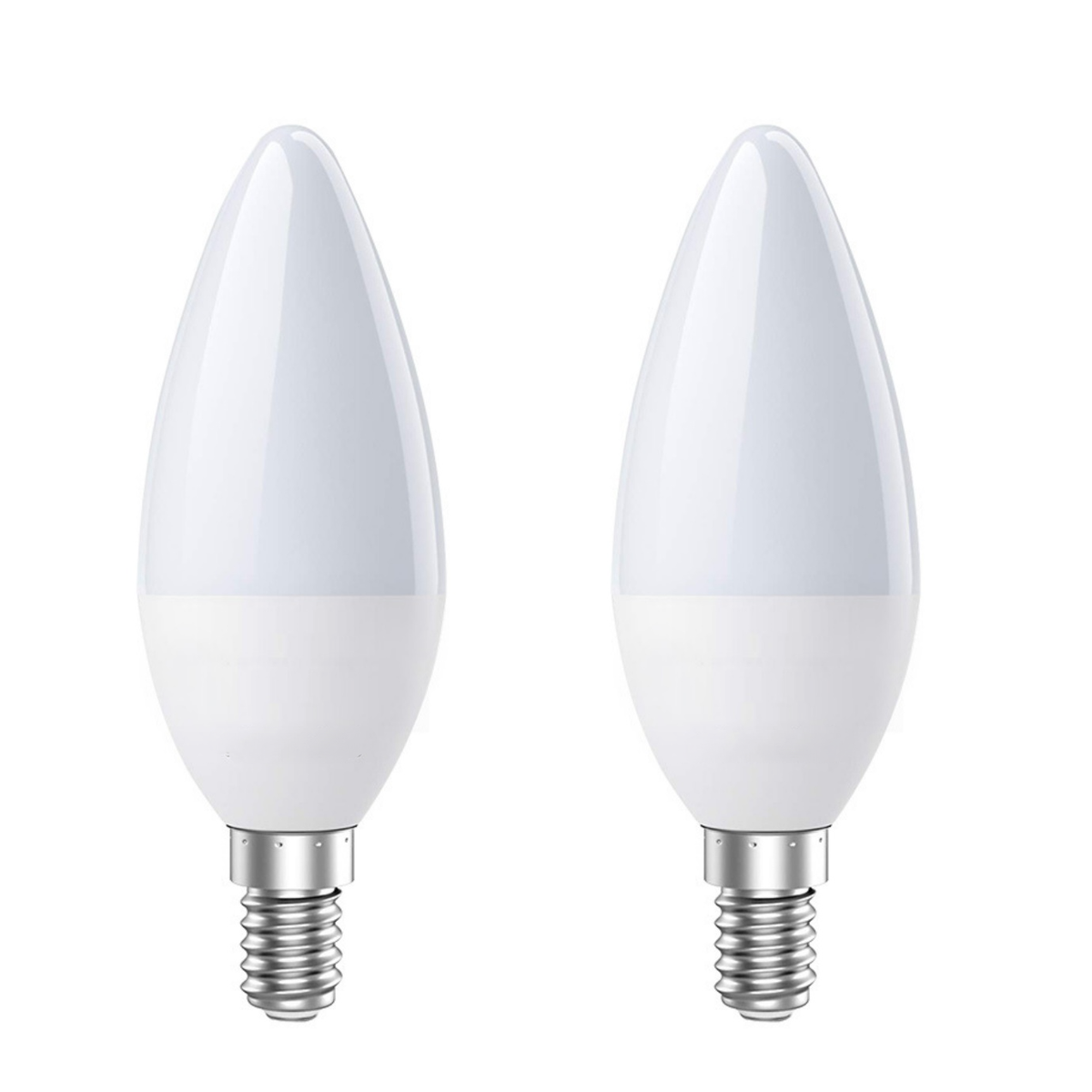 Żarówki LED, E14-【220-230V】C37, żarówka ostro zakończona【3W】6000K, białe światło, żarówki energooszczędne, żarówki uniwersalne (2 sztuki)