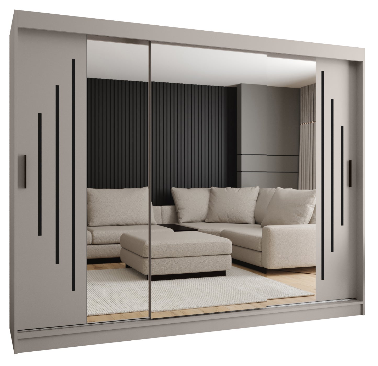Szafa przesuwna garderoba RUBINO Y2 250 x 62 x 200 cm Kaszmir