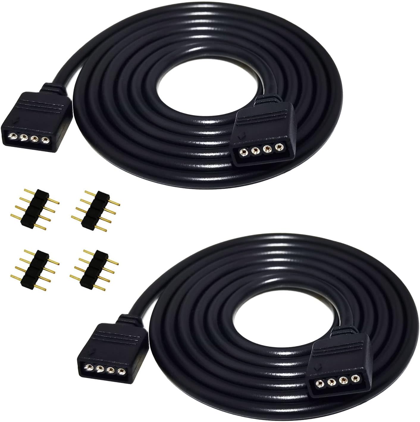 szt. 2,5-metrowego przedłużacza do paska LED RGB, 4-pinowy przedłużacz do paska LED, przedłużacz do paska LED SMD 5050 RGB, czarny