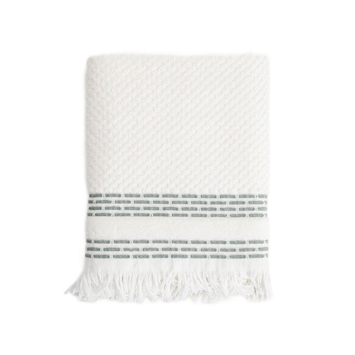 Ręcznik ROSOP boho z pistacjowymi paskami 70x130 cm HOMLA
