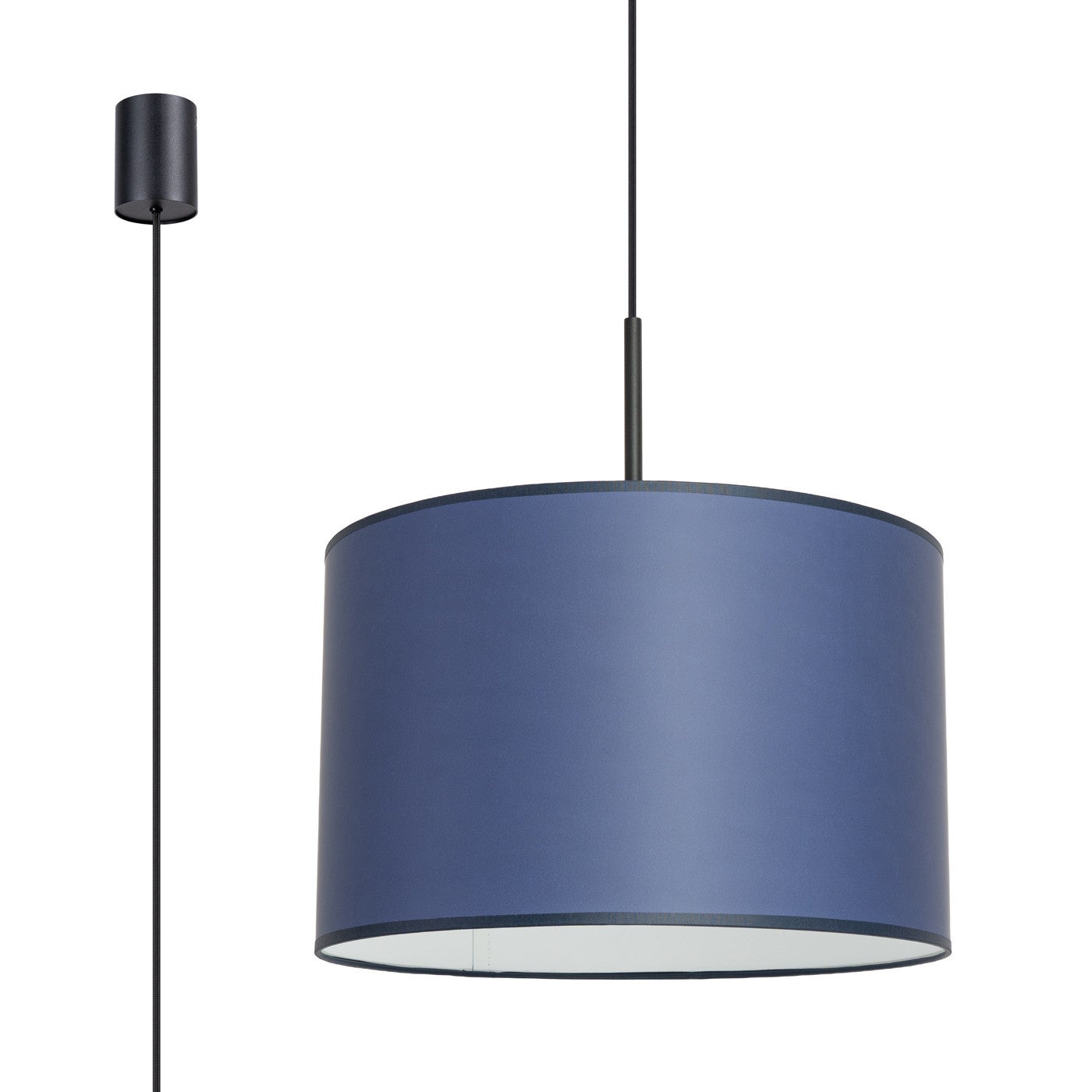 Sollux Nevia Cylindryczna lampa sufitowa wisząca granatowo-czarna 1x E27