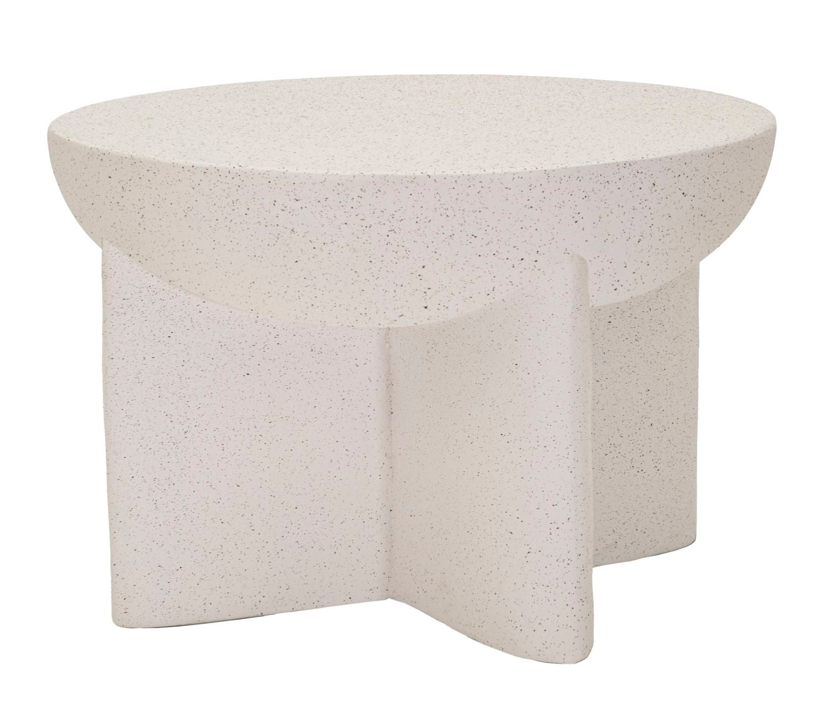 Stolik kawowy History Ø 63,8 x 42,5 cm w kolorze kremowym MGO – imponująca objętość i archaiczny design – seria 940