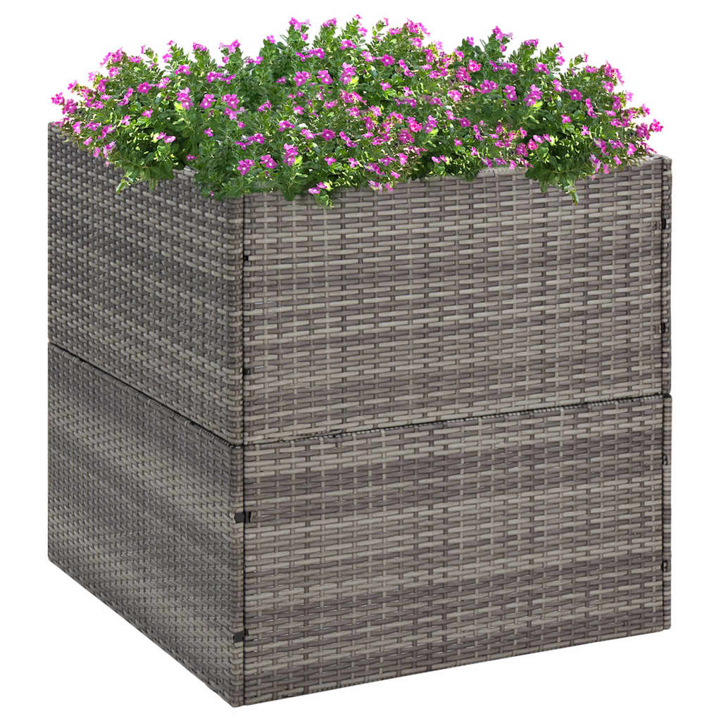 Donica ogrodowa, szara, 80x80x80 cm, rattan PE vidaXL