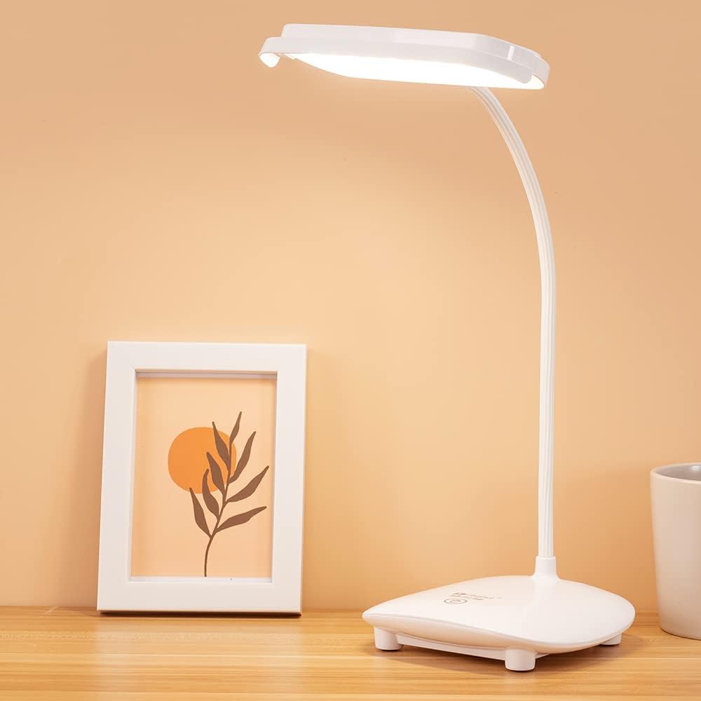 Akumulatorowa lampa stołowa, lampka do czytania dla dzieci, lampka dotykowa, 3 kolory, 3 tryby, ściemnialna, lampka nocna na baterie