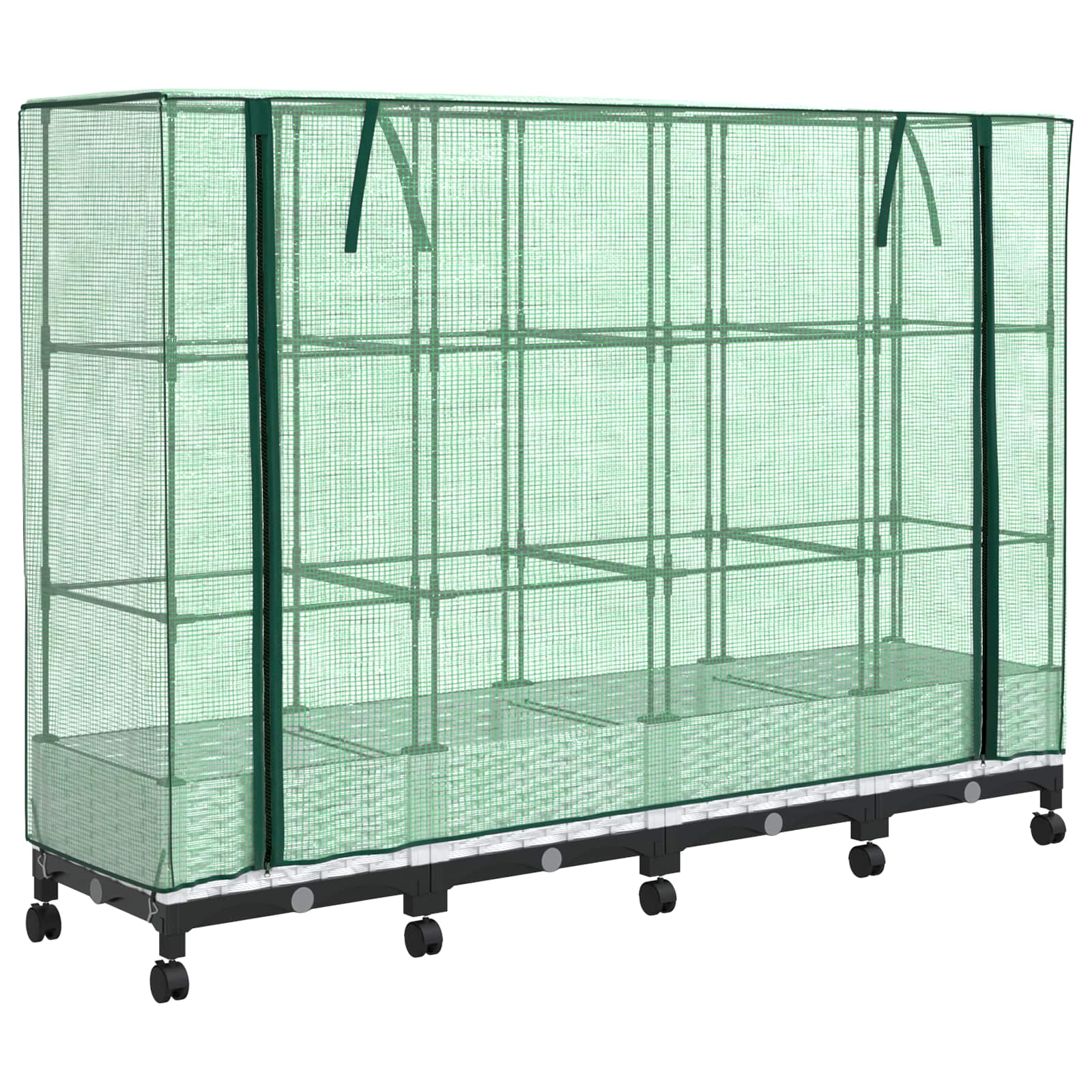 4x Donica Ogrodowa z Polipropylenu 160x40x129 cm Biała na Taras