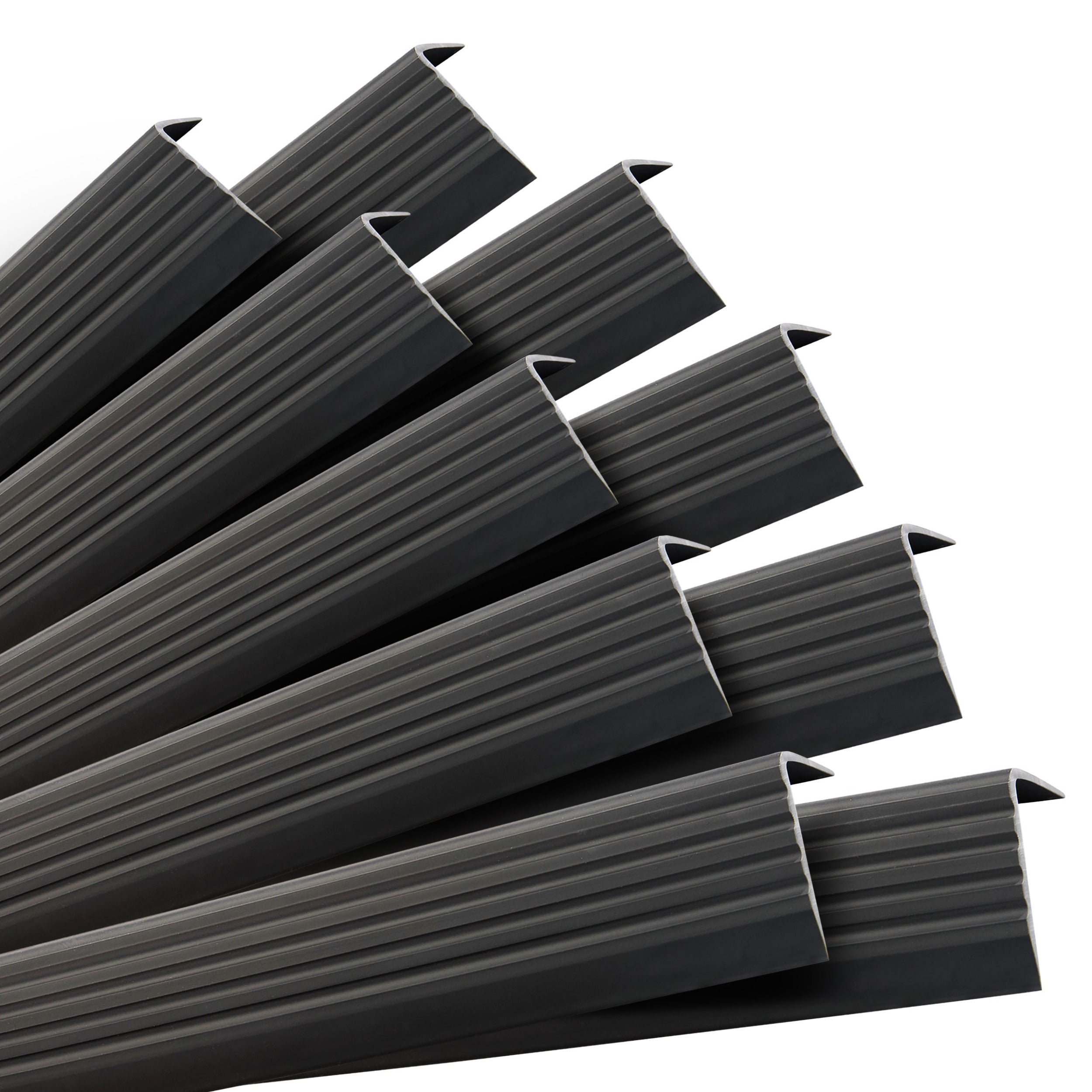 10x Profil schodowy PVC 40x25 mm - samoprzylepny, antypoślizgowy, 100 cm, czarny