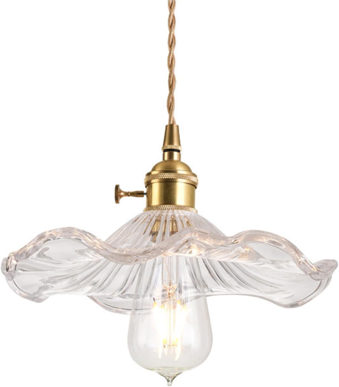 Lampa wisząca z kloszem w kształcie liścia lotosu, styl vintage industrial, oprawka E27, lampa sufitowa, do domu w stylu rustykalnym, jadalni, salonu,