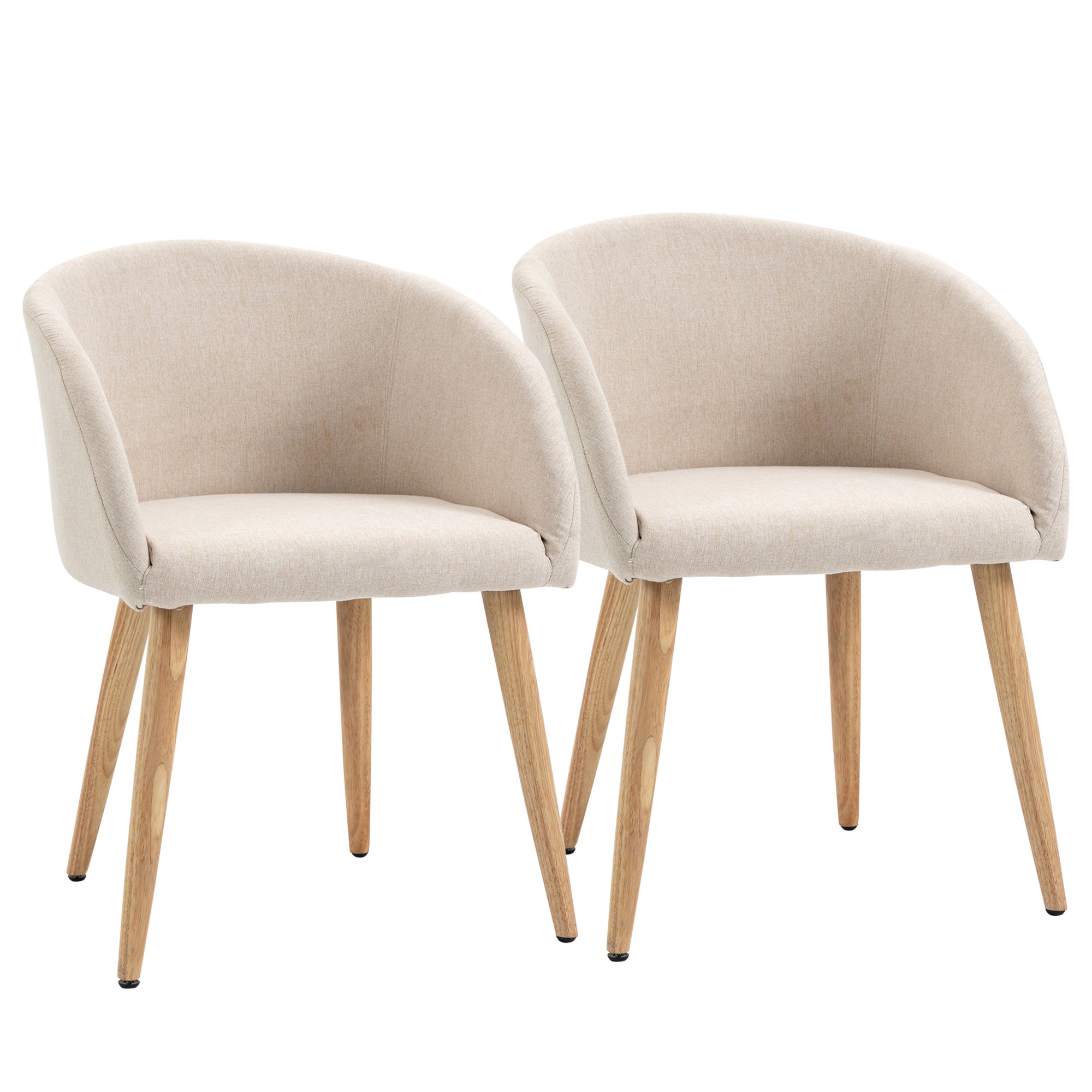 Zestaw 2 krzeseł do jadalni/kuchni, design skandynawski - nogi stożkowe, drewno i guma