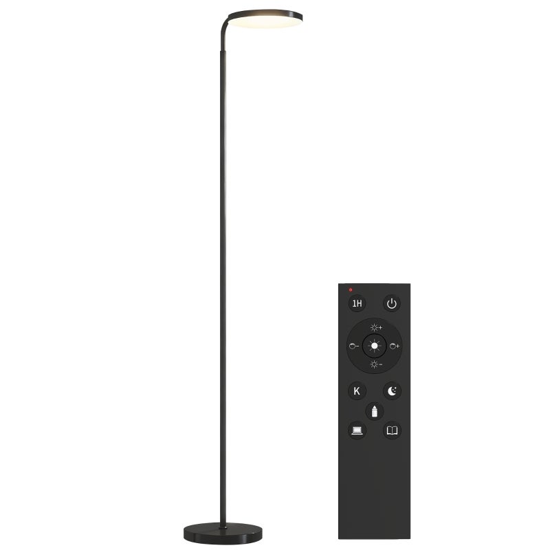 Lampa podłogowa 41 × 25 × 177 cm, czarny, akryl, 30 W, 2800 lm, pilot, do salonu i sypialni, dekoracyjne stabilne oświetlenie z abażurem