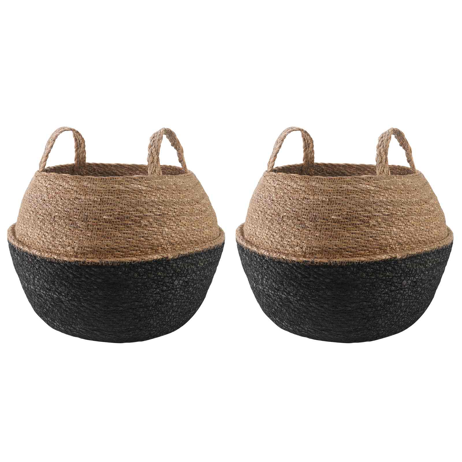Doniczka z uchwytami 2 pcs Czarny Ø 45 x 36 cm vidaXL