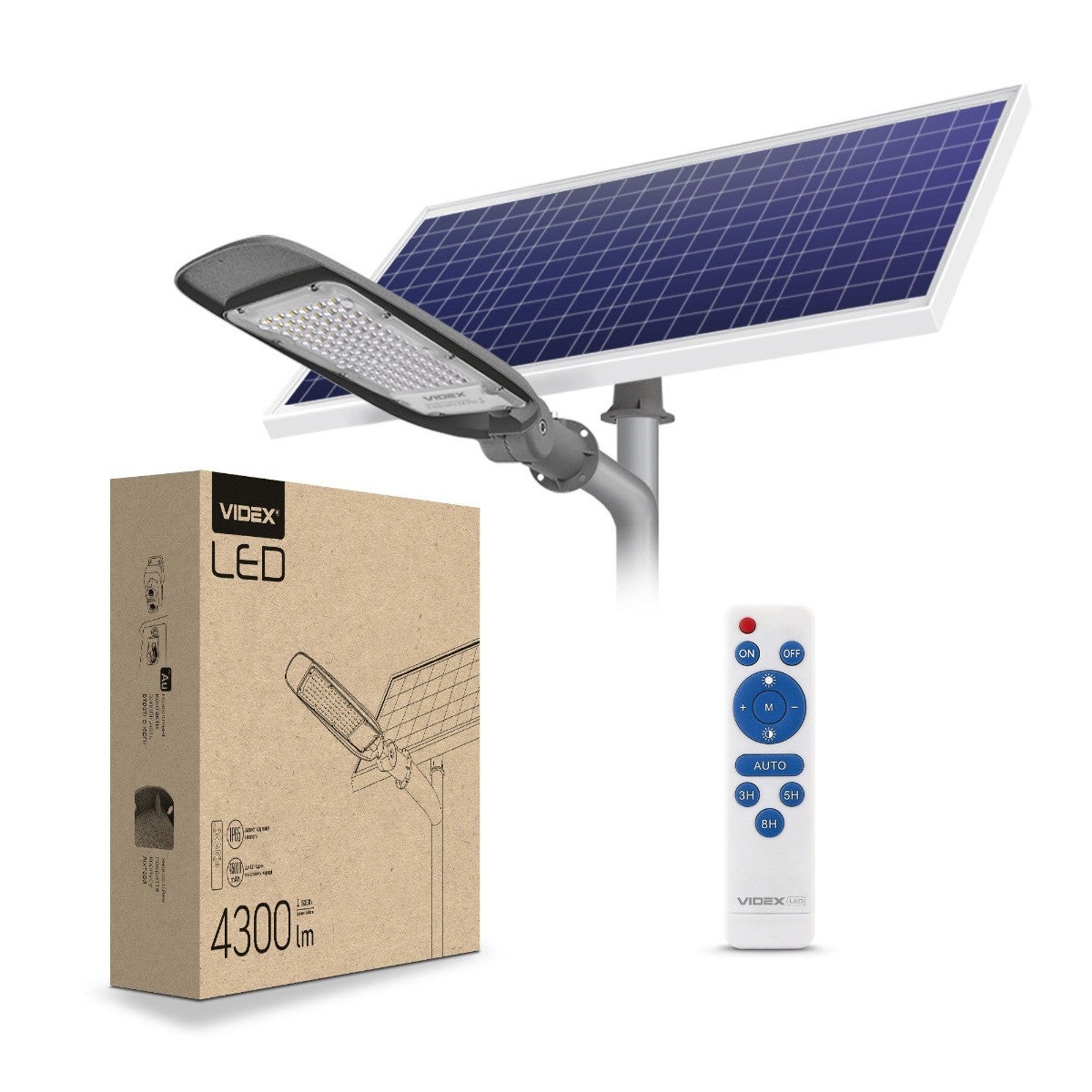 Latarnia solarna LED z pilotem 4300lm 5000K panel 60W IP65 SLSO Videx