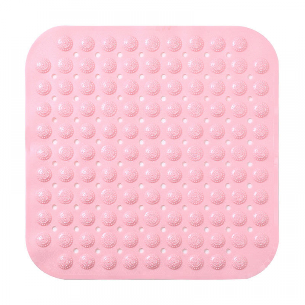 opakowanie 48x48 cm różowa antypoślizgowa mata łazienkowa, kwadratowa mata prysznicowa, odporna na pleśń mata łazienkowa z PVC z przyssawką