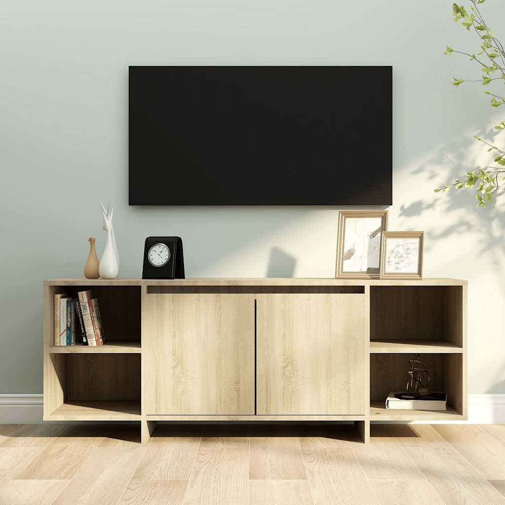Szafka pod TV, dąb sonoma, 130x35x50 cm materiał drewnopochodny vidaXL