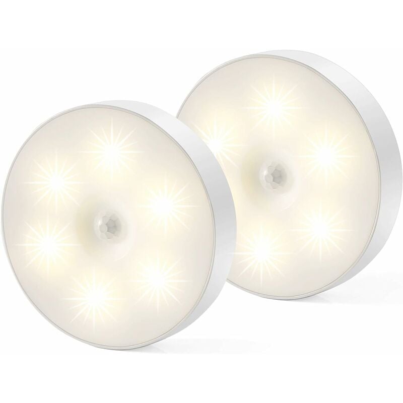 Lampka nocna LED, magnetyczna lampa do wnętrz z czujnikiem ruchu, z darmowymi naklejkami, do przyklejenia w dowolnym miejscu, bezprzewodowy czujnik z